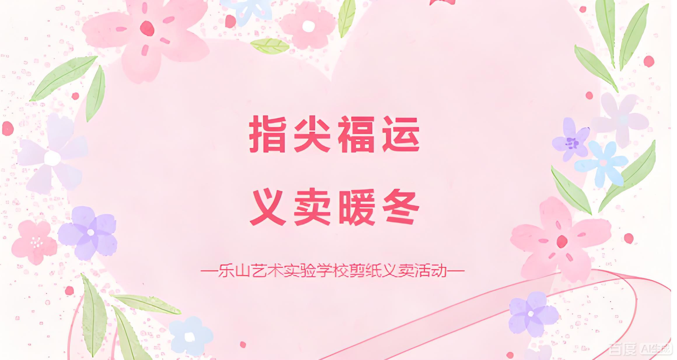 乐山艺术实验学校邀您共赴一场指尖上的公益之约